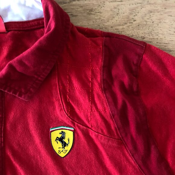 Puma Ferrari Shirt Adult Large Red Yellow Rugby Formula 1 Racing Scudera Italy - Picture 3 of 12